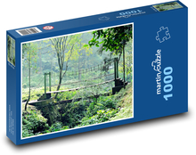 Most cez rieku v lese Puzzle 1000 dielikov - 60 x 46 cm 