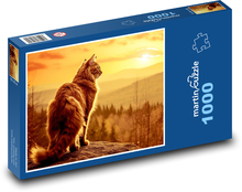 Mačka pri západe slnka Puzzle 1000 dielikov - 60 x 46 cm 
