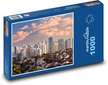 Budovy - mesto, západ slnka Puzzle 1000 dielikov - 60 x 46 cm 