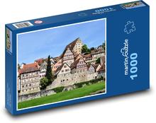 Středověké město - domy, stavby Puzzle 1000 dílků - 60 x 46 cm