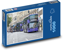 Autobusy ve městě Puzzle 1000 - 60x46 cm