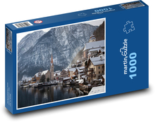 Verschneite Natur - Stadt Puzzle 1000 Teile - 60 x 46 cm