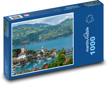 Švýcarsko - příroda, město Puzzle 1000 - 60x46 cm