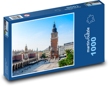 Krakov - Poľsko, veža s hodinami Puzzle 1000 dielikov - 60 x 46 cm 