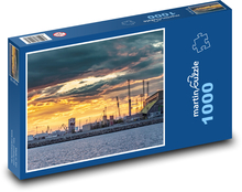Dźwigi w porcie Puzzle 1000 elementów - 60x46 cm