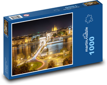 Budapešť v noci - Maďarsko Puzzle 1000 dielikov - 60 x 46 cm