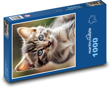 Roztomilé drsné mačiatko Puzzle 1000 dielikov - 60 x 46 cm