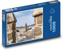 Věž kostela ve městě Puzzle 1000 dílků - 60 x 46 cm