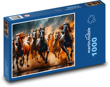 Běžící stádo koní Puzzle 1000 dílků - 60 x 46 cm
