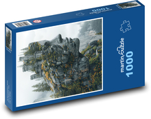 Hrad stojaci na skale v tvári Puzzle 1000 dielikov - 60 x 46 cm 