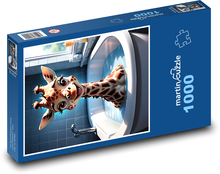 Mała żyrafa w wannie Puzzle 1000 elementów - 60x46 cm