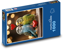 Loving budgies with hearts Puzzle 1000 pieces - 60 x 46 cm 