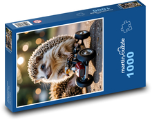 Igelfahrt im Auto Puzzle 1000 Teile - 60 x 46 cm