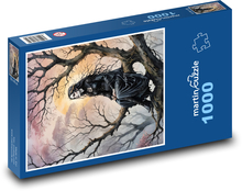 Kobieta w lesie na drzewie Puzzle 1000 elementów - 60x46 cm