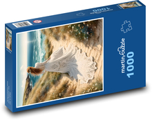 Žena na pláži u moře Puzzle 1000 dílků - 60 x 46 cm