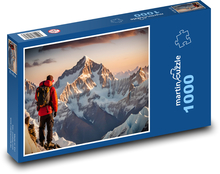 Horolezec v zasnežených horách Puzzle 1000 dielikov - 60 x 46 cm 