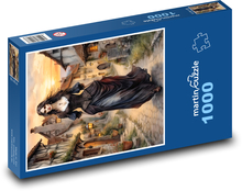 Žena kráčajúca stredovekou ulicou Puzzle 1000 dielikov - 60 x 46 cm 