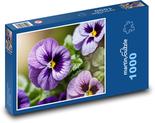 Fialové macešky na zahradě Puzzle 1000 dílků - 60 x 46 cm