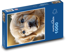 Štěně zlatého retrievera  Puzzle 1000 dílků - 60 x 46 cm