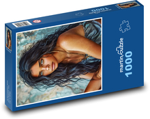 Porträt eines schwarzhaarigen Mädchens Puzzle 1000 Teile - 60 x 46 cm