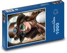 Žena - steampunk Puzzle 1000 dílků - 60 x 46 cm