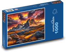 Zachód słońca w krajobrazie Puzzle 1000 elementów - 60x46 cm