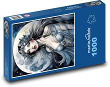 Frau im Schein des Mondes Puzzle 1000 Teile - 60 x 46 cm