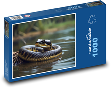 Had ležící ve vodě Puzzle 1000 - 60x46 cm