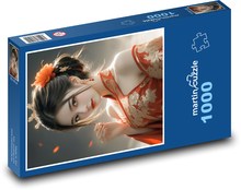 Číňanka v ľudovom kroji Puzzle 1000 dielikov - 60 x 46 cm 