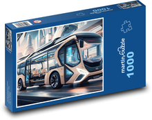 Moderný autobus Puzzle 1000 dielikov - 60 x 46 cm 