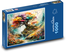 Barevný strom v lese Puzzle 1000 dílků - 60 x 46 cm