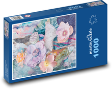 Maľované kvety v záhrade Puzzle 1000 dielikov - 60 x 46 cm 