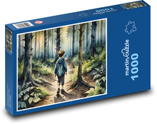 Dziecko na spacerze po lesie Puzzle 1000 elementów - 60x46 cm