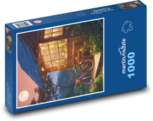 Rowerem w domku nocą Puzzle 1000 elementów - 60x46 cm