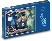 Domek nocą Puzzle 1000 elementów - 60x46 cm