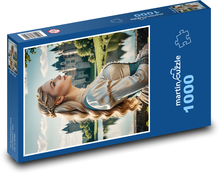 Frau am See Puzzle 1000 Teile - 60 x 46 cm
