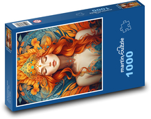 Dívka - princezna, vlnité vlasy Puzzle 1000 dílků - 60 x 46 cm