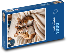 Mice - bed, rodents Puzzle 1000 pieces - 60 x 46 cm 