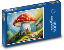 Grzyby - dom, las Puzzle 1000 elementów - 60x46 cm