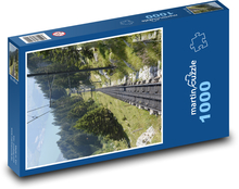 Koleje - železnice, příroda Puzzle 1000 dílků - 60 x 46 cm