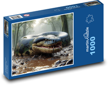Schlange im Schlamm - Wald, Reptilien Puzzle 1000 Teile - 60 x 46 cm