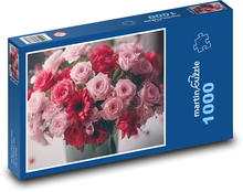 Różowe kwiaty urodzinowe Puzzle 1000 elementów - 60x46 cm