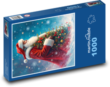 Santa Claus with a Christmas tree Puzzle 1000 pieces - 60 x 46 cm 