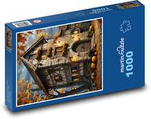Haus nachts im Herbst Puzzle 1000 Teile - 60 x 46 cm