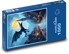 Lietajúci drak v noci Puzzle 1000 dielikov - 60 x 46 cm 