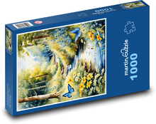 Lesní příroda s potokem Puzzle 1000 - 60x46 cm