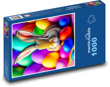 Veľkonočné vajíčka a králik Puzzle 1000 dielikov - 60 x 46 cm 
