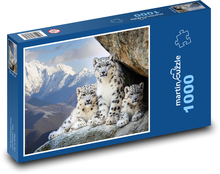A family of leopards in the mountains Puzzle 1000 pieces - 60 x 46 cm 