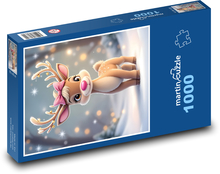 Little reindeer with a bow Puzzle 1000 pieces - 60 x 46 cm 
