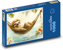 Laughing sloth in a swing Puzzle 1000 pieces - 60 x 46 cm 
